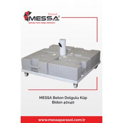 Messa Beton Dolgulu Küp Bidon 40x40