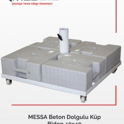 Messa Beton Dolgulu Küp Bidon 40x40