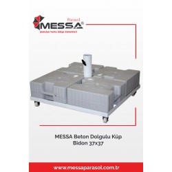 Messa Beton Dolgulu Küp Bidon 37x37